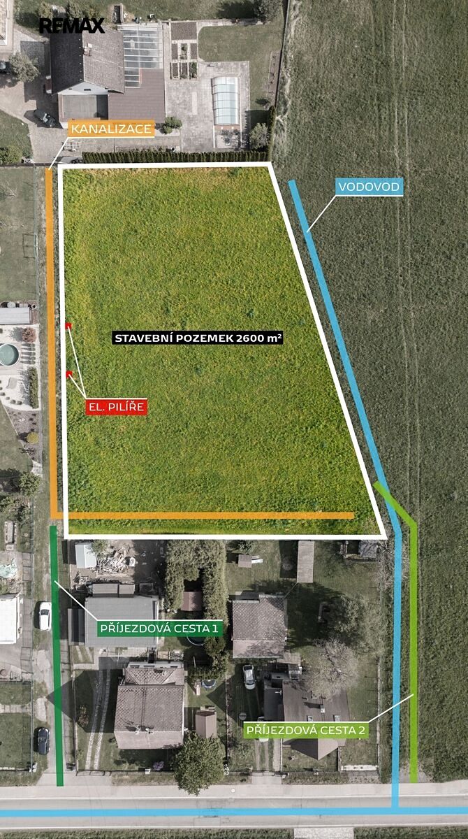 Prodej stavebního pozemku 2600 m² – fotografie 3