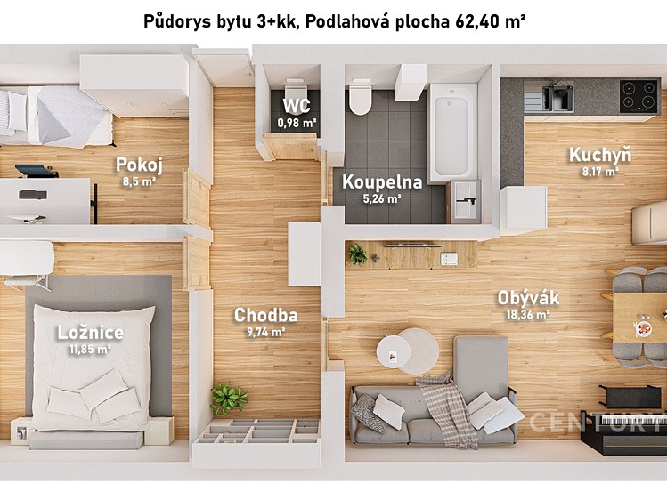 Wohnung 3+kk zum Kauf, 62 m² (22 von 22)