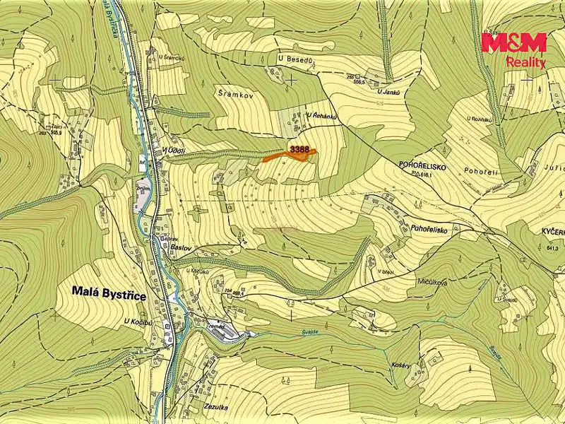 Prodej lesa 1421 m², Malá Bystřice – náhled fotky 2