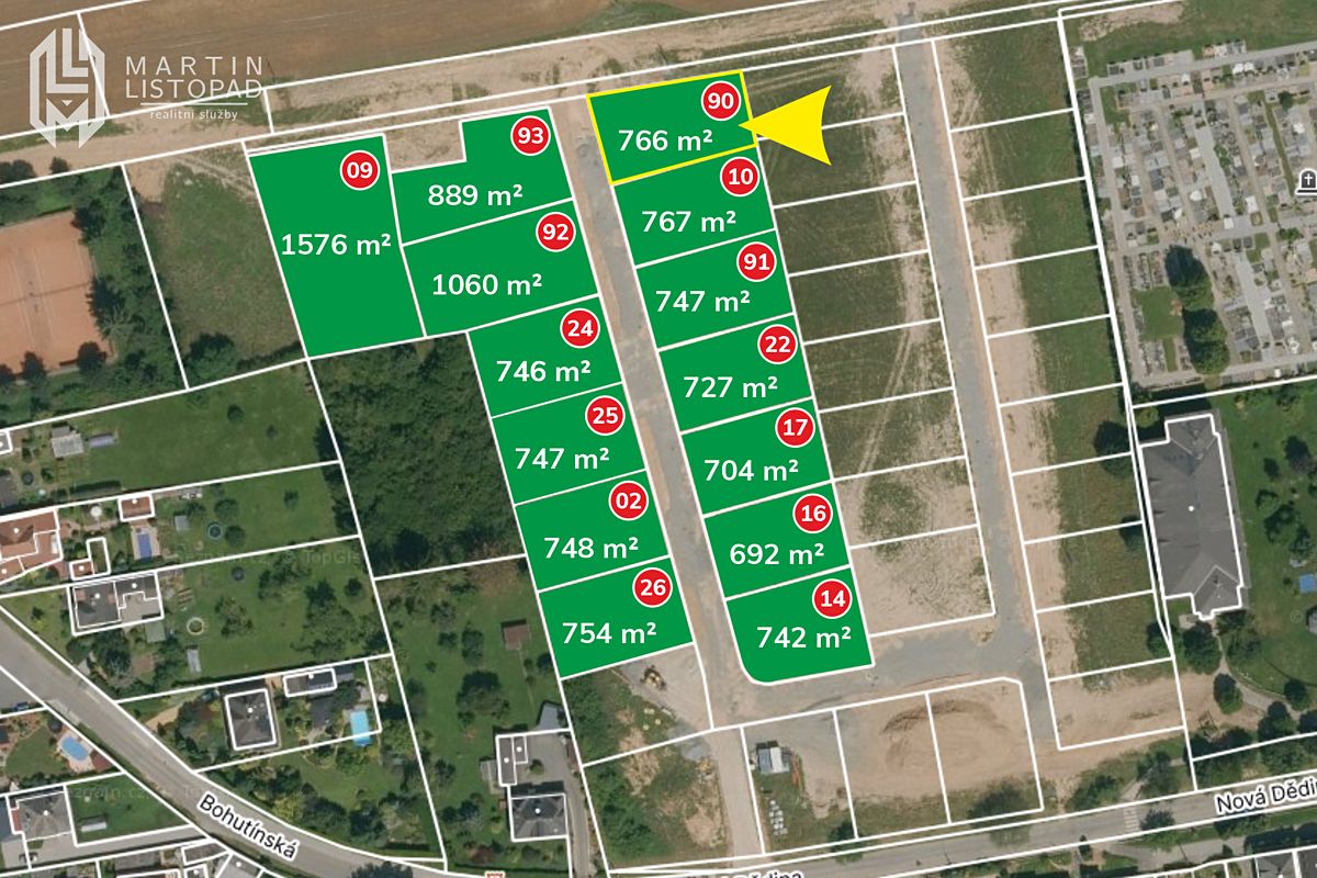 Prodej stavebního pozemku 766 m²
