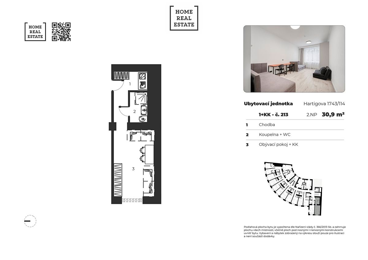 Prodej bytu 1+kk 31 m² – fotografie 3