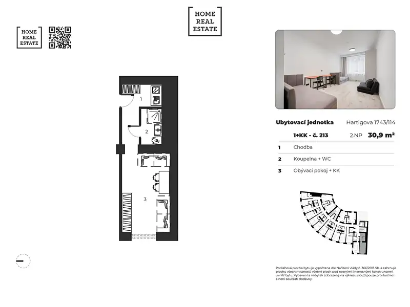 Prodej bytu 1+kk 31 m², Praha – náhled fotky 3