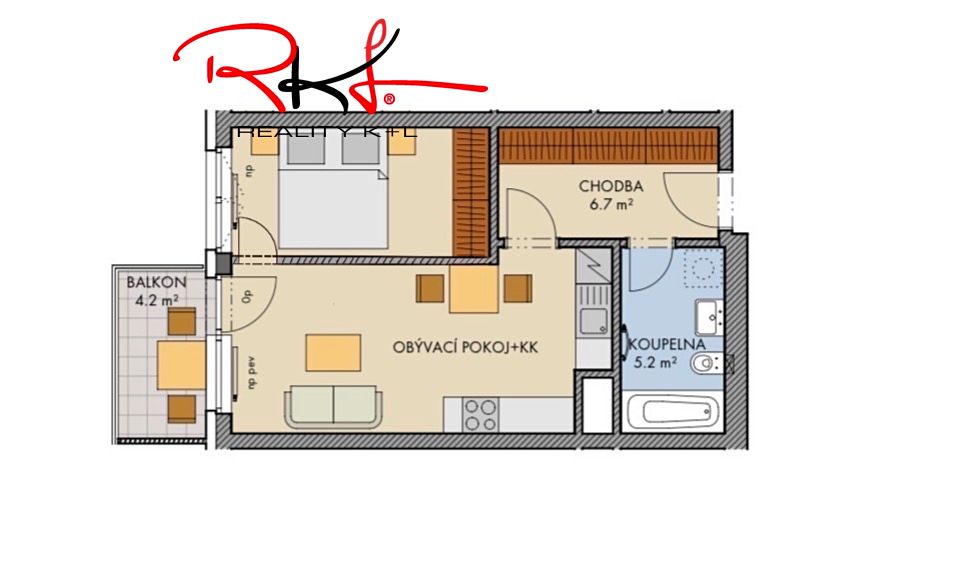 Prodej bytu 2+kk 44 m² – fotografie 2