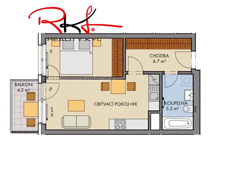 Prodej bytu 2+kk 44 m², Praha – náhled fotky 2