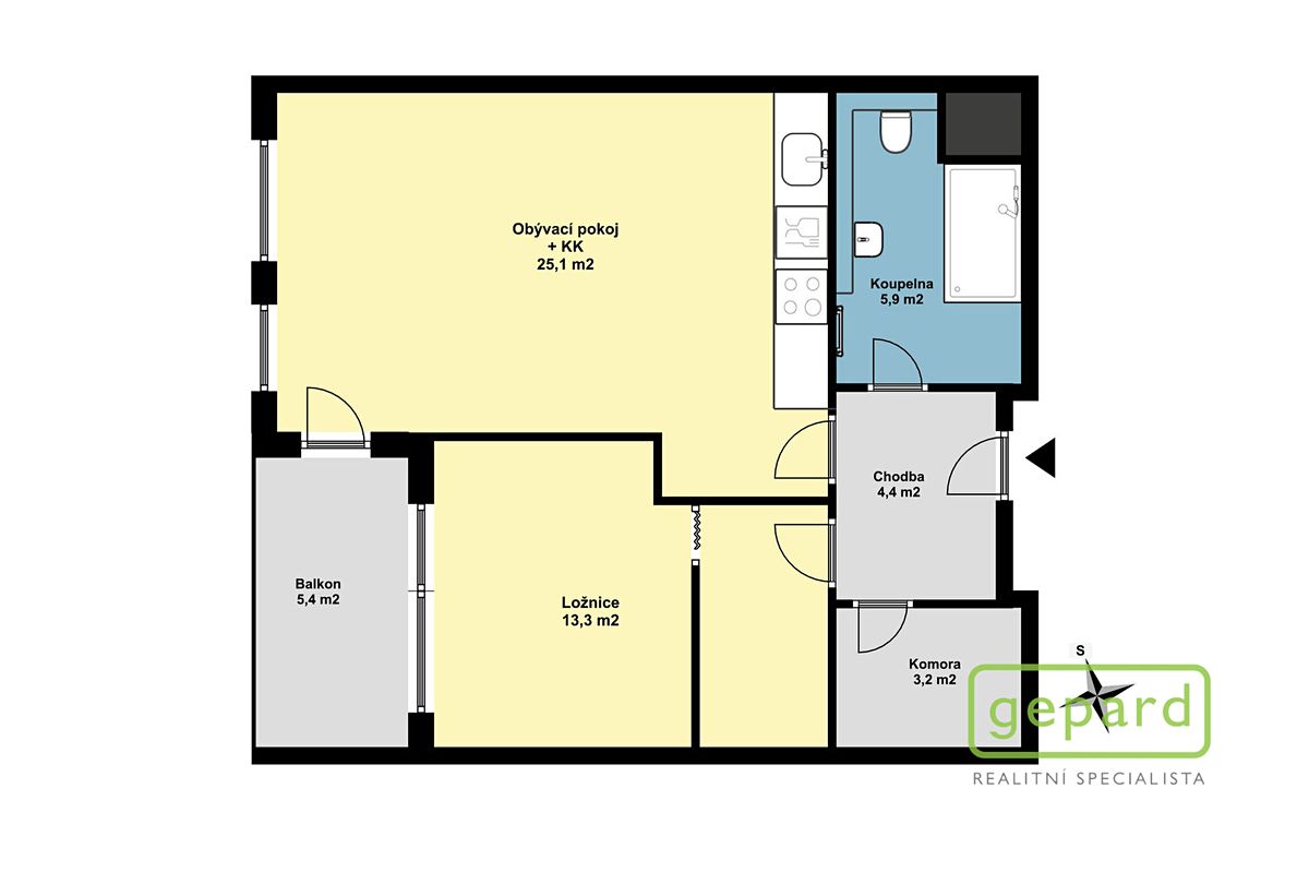 Pronájem bytu 2+kk 63 m² – fotografie 4