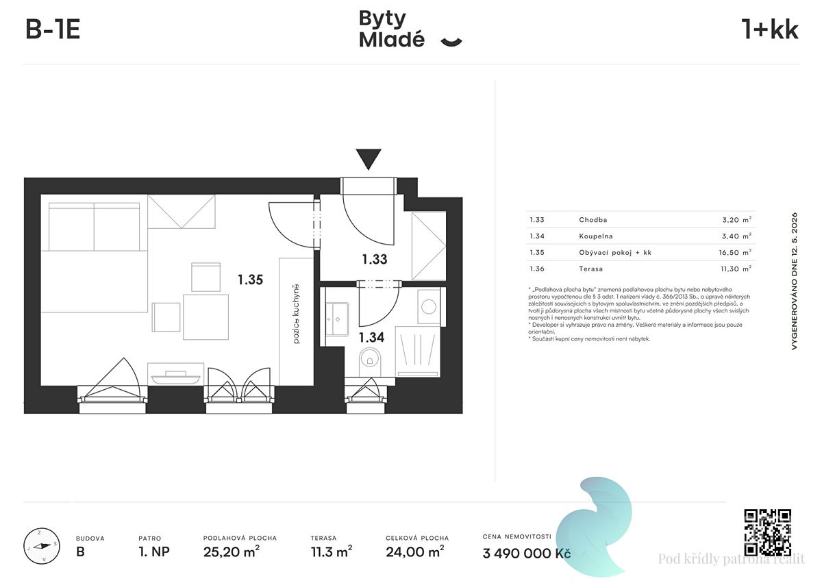 Prodej bytu 1+kk 25 m² – fotografie 3