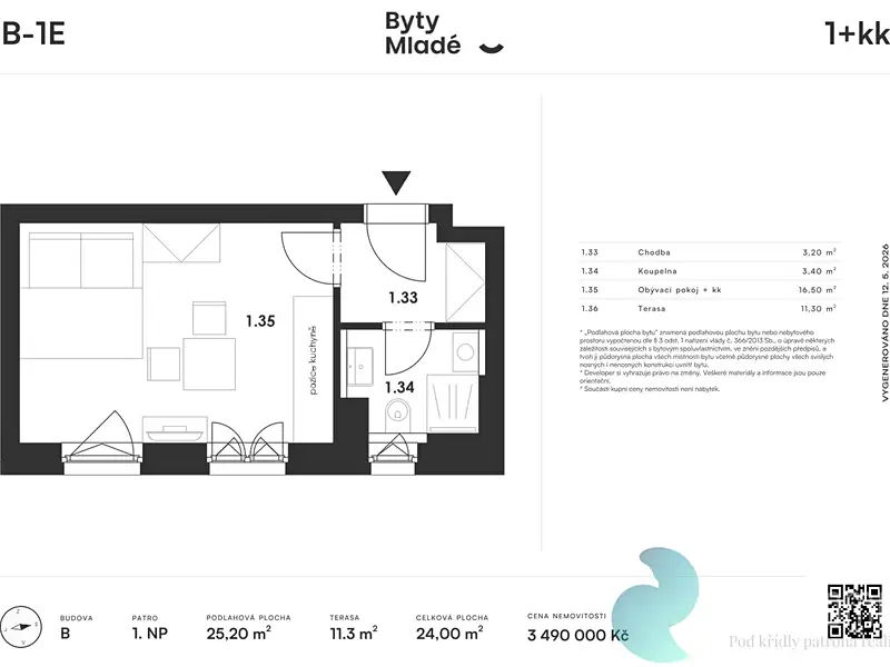 Prodej bytu 1+kk 25 m², České Budějovice – náhled fotky 3