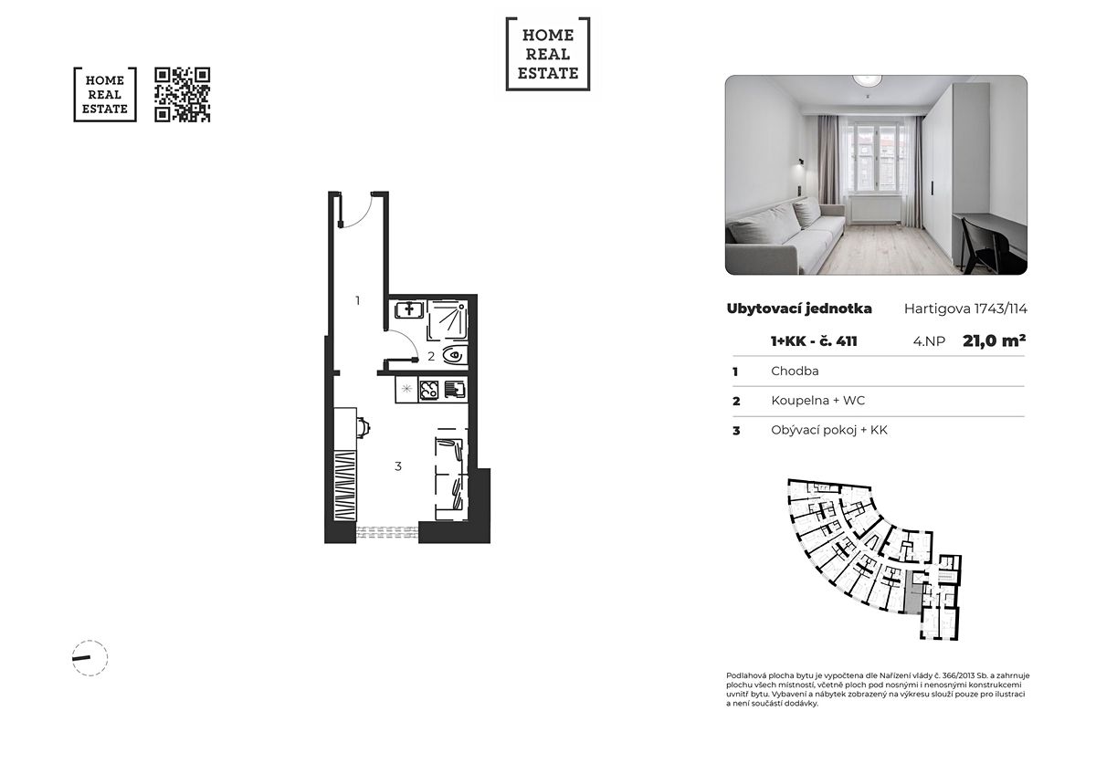 Prodej bytu 1+kk 21 m² – fotografie 2