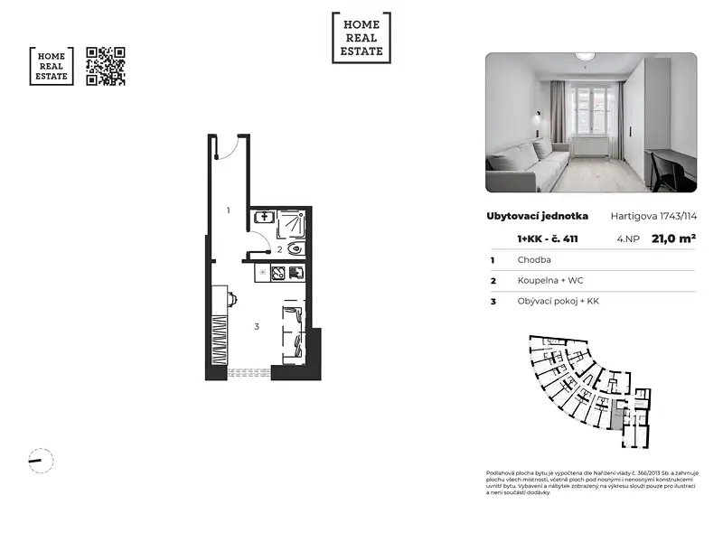 Prodej bytu 1+kk 21 m², Praha – náhled fotky 2