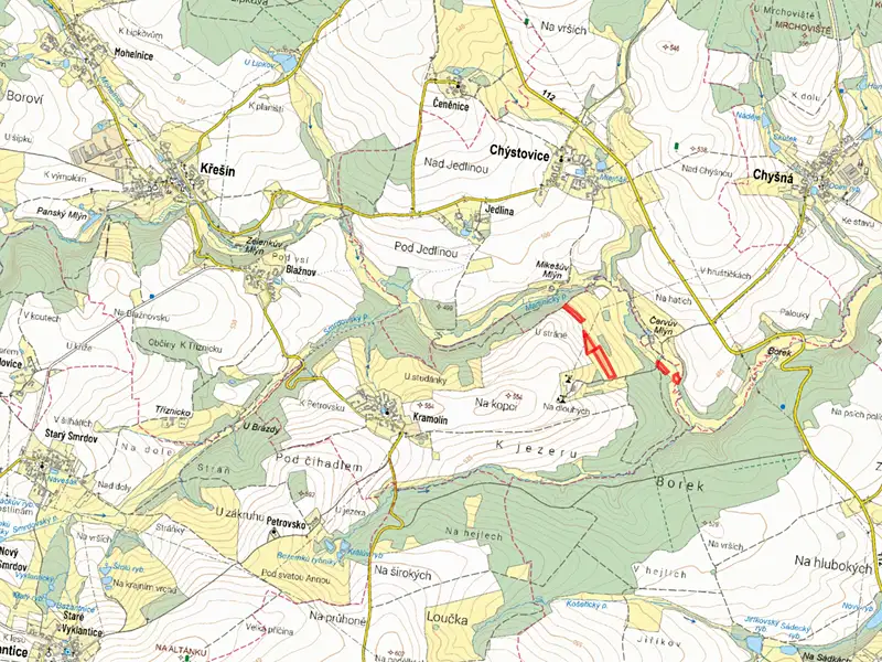 Prodej pole 19007 m², Křešín – náhled fotky 2