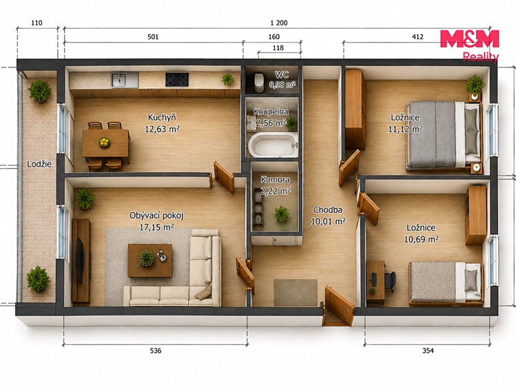 Квартира 3+1 на продаж, 71 м² (18 з 18)