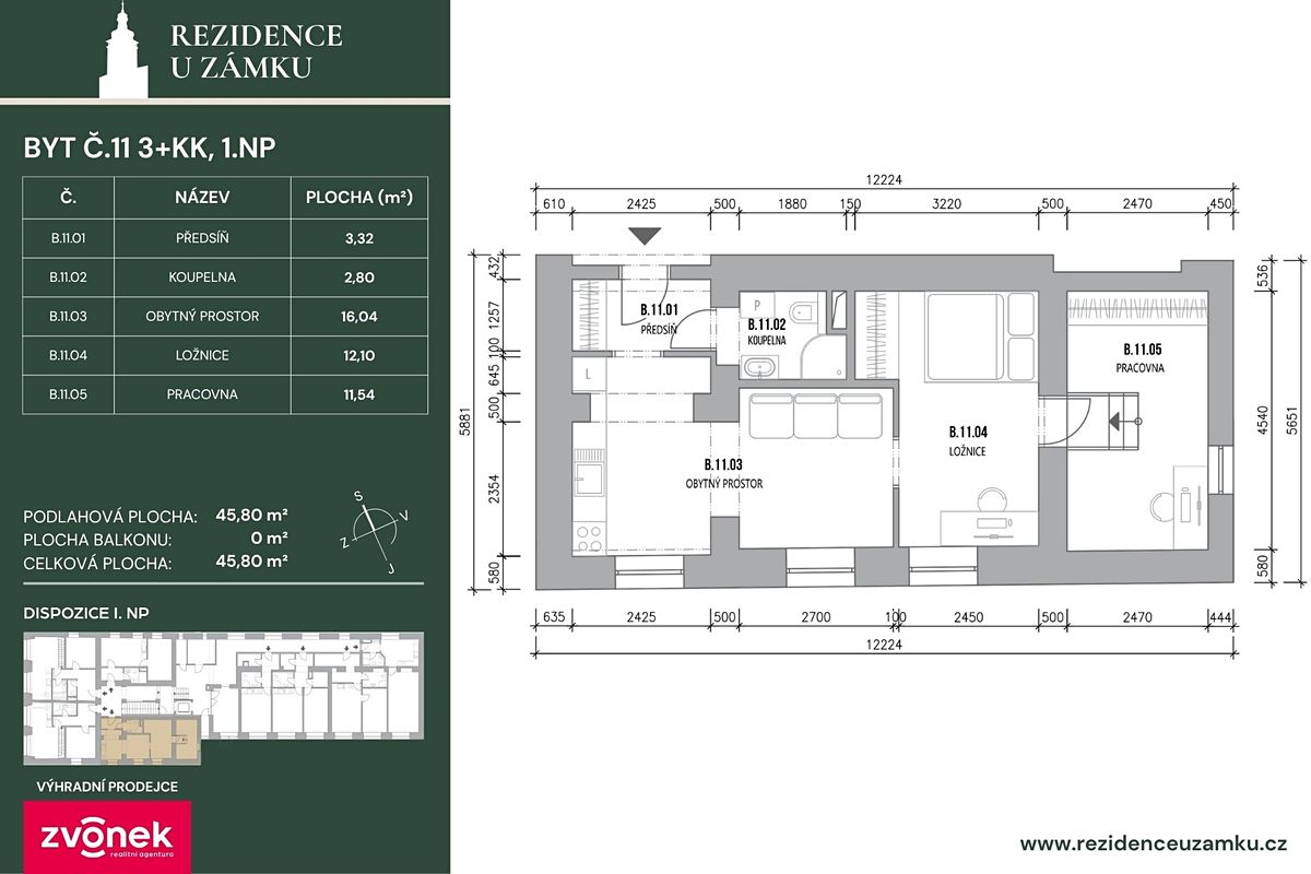 Prodej bytu 3+kk 46 m² – fotografie 3