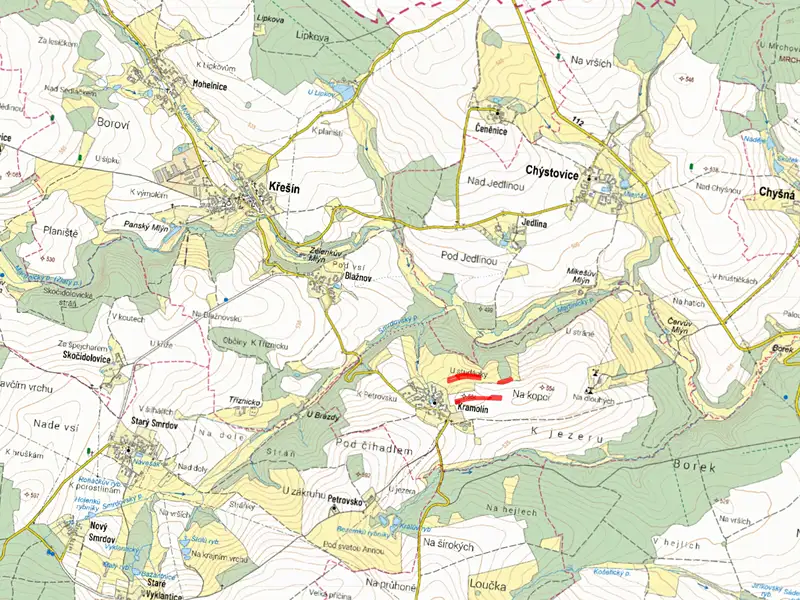 Prodej pole 10988 m², Křešín – náhled fotky 2