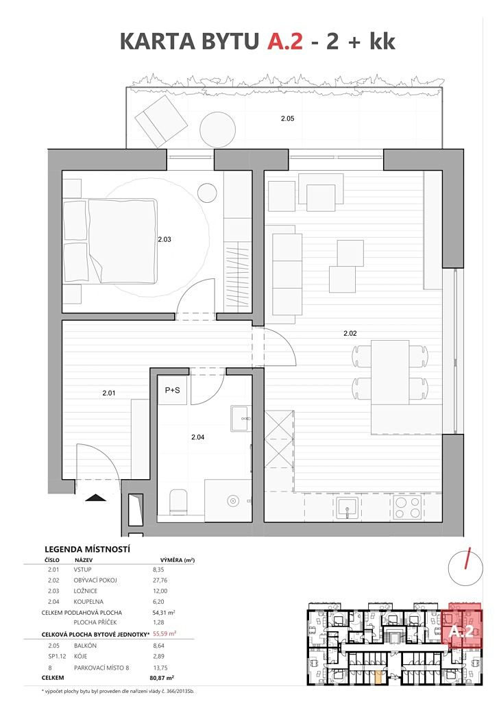 Prodej bytu 2+kk 42 m² – fotografie 3