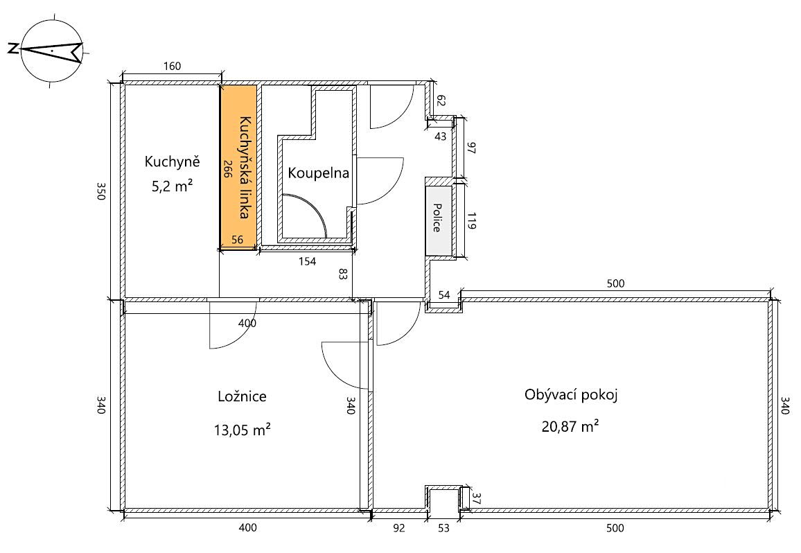 Pronájem bytu 2+1 52 m² – fotografie 4