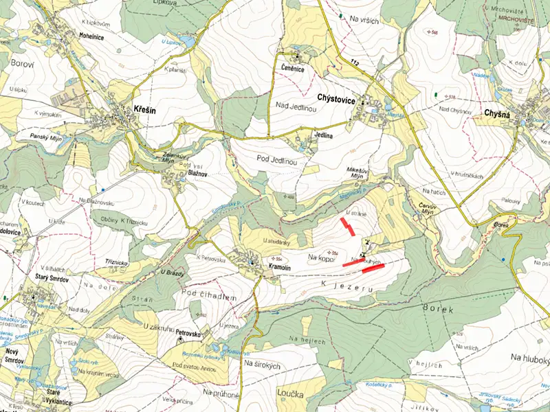 Prodej pole 11760 m², Křešín – náhled fotky 2