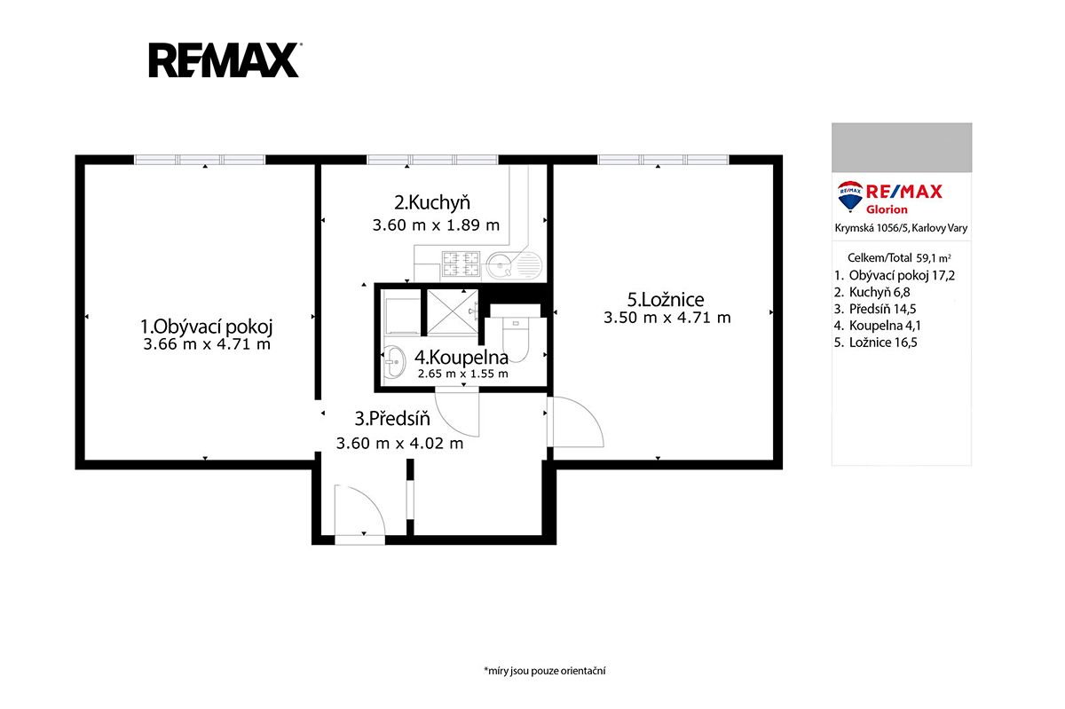 Pronájem bytu 2+1 52 m² – fotografie 5