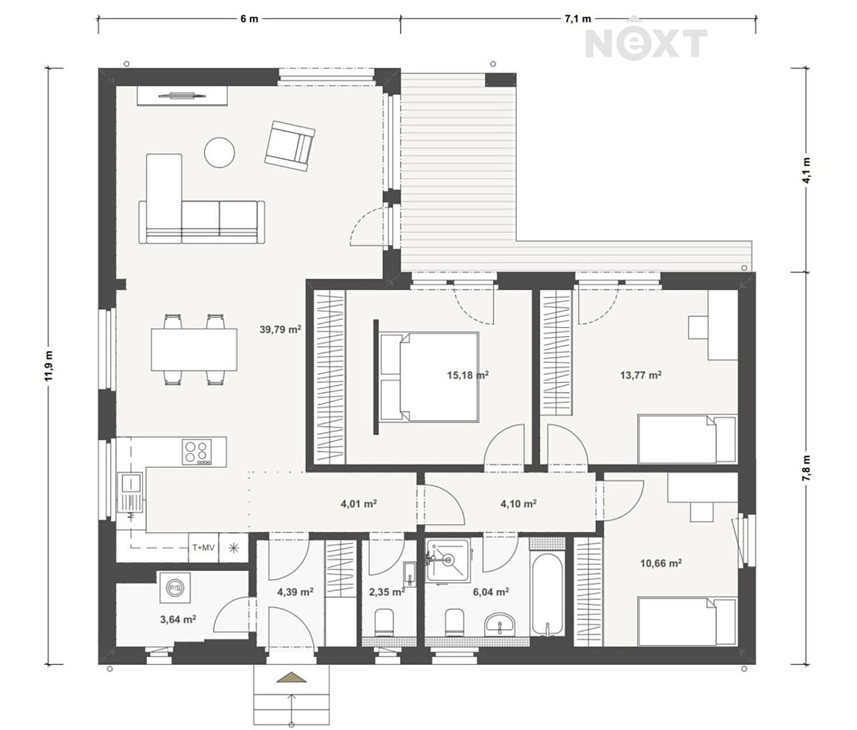 Prodej rodinného domu 107 m², pozemek 1445 m² – fotografie 3