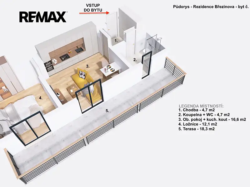 Pronájem bytu 2+kk 38 m², Prostějov – náhled fotky 2