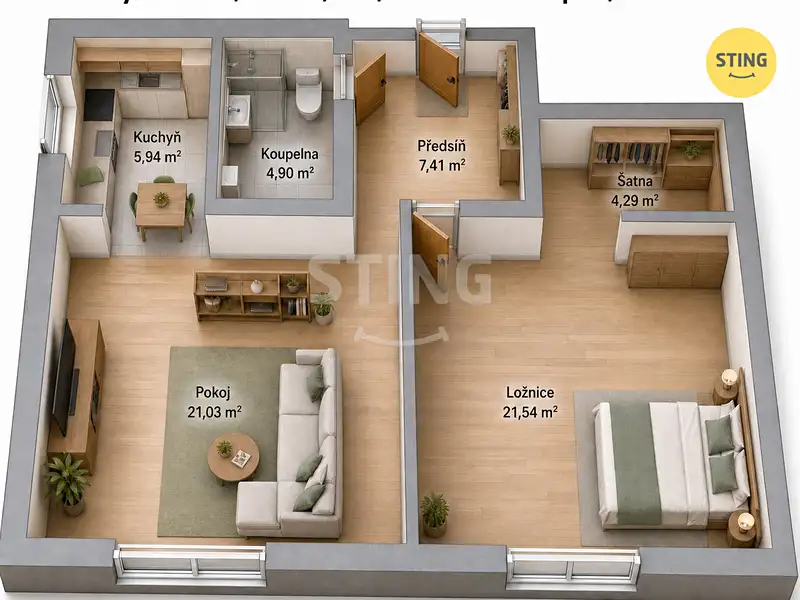 Prodej bytu 2+kk 65 m², Šumperk – náhled fotky 2
