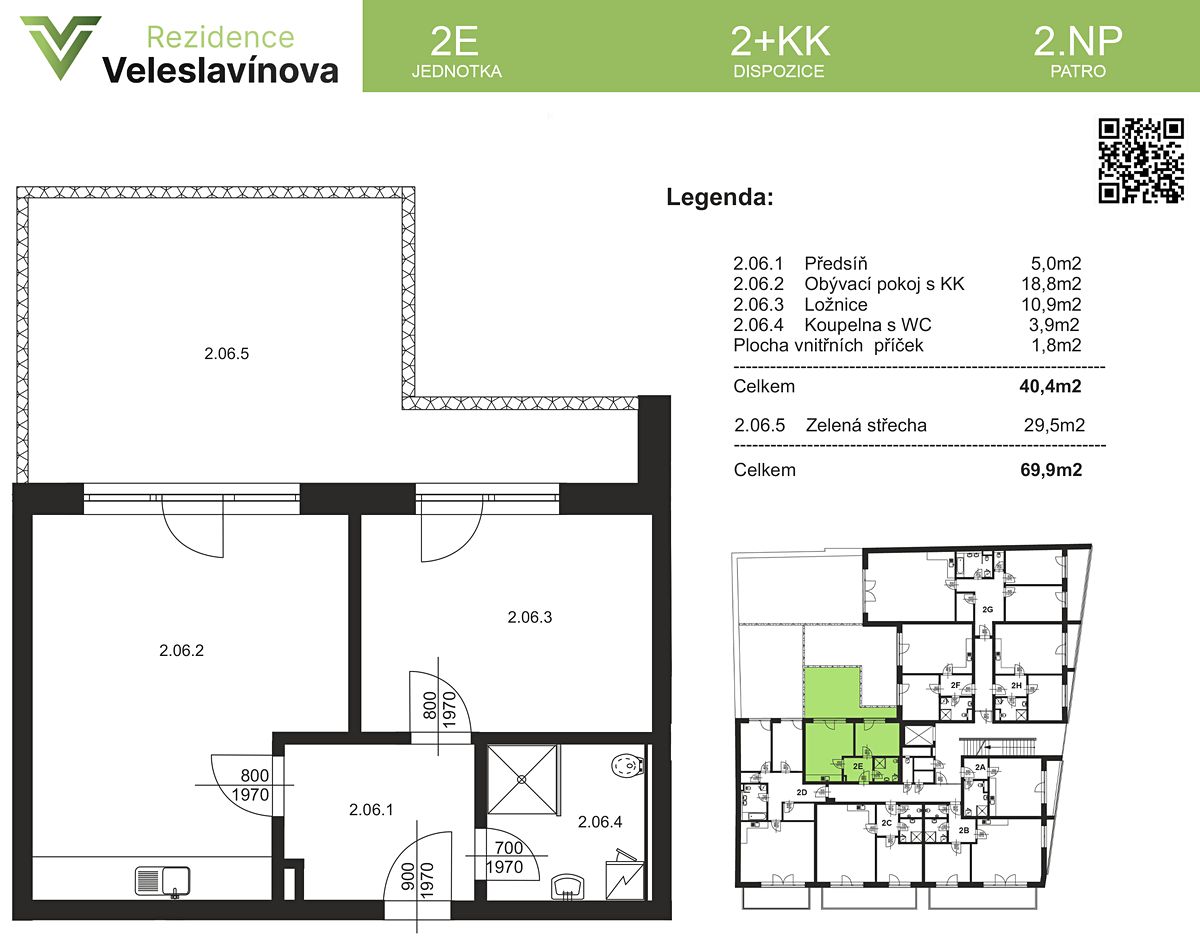 Prodej bytu 2+kk 40 m² – fotografie 2
