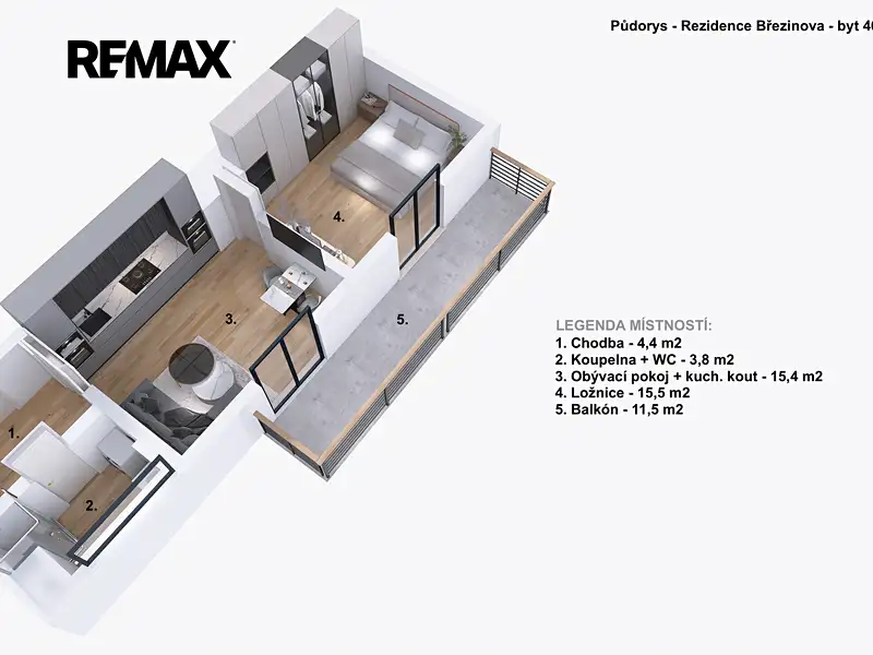 Pronájem bytu 2+kk 39 m², Prostějov – náhled fotky 2