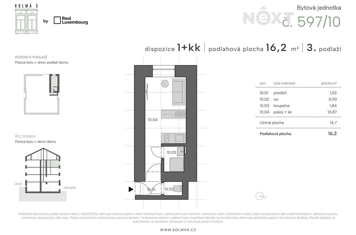 Prodej bytu 1+kk 16 m² – fotografie 2