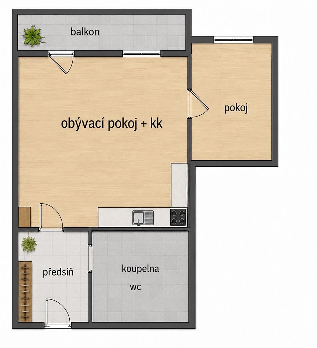 Prodej bytu 2+kk 41 m² – fotografie 2