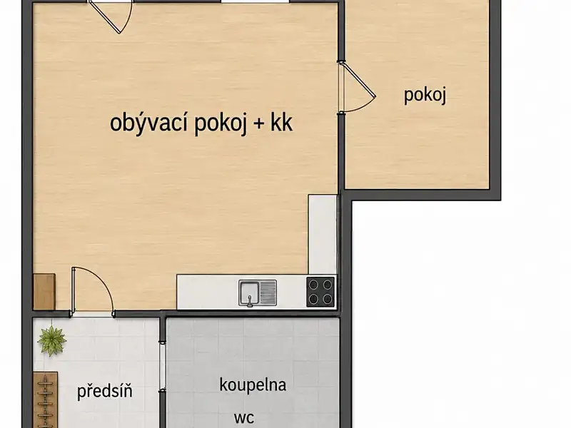 Prodej bytu 2+kk 41 m², Rychnov nad Kněžnou – náhled fotky 2
