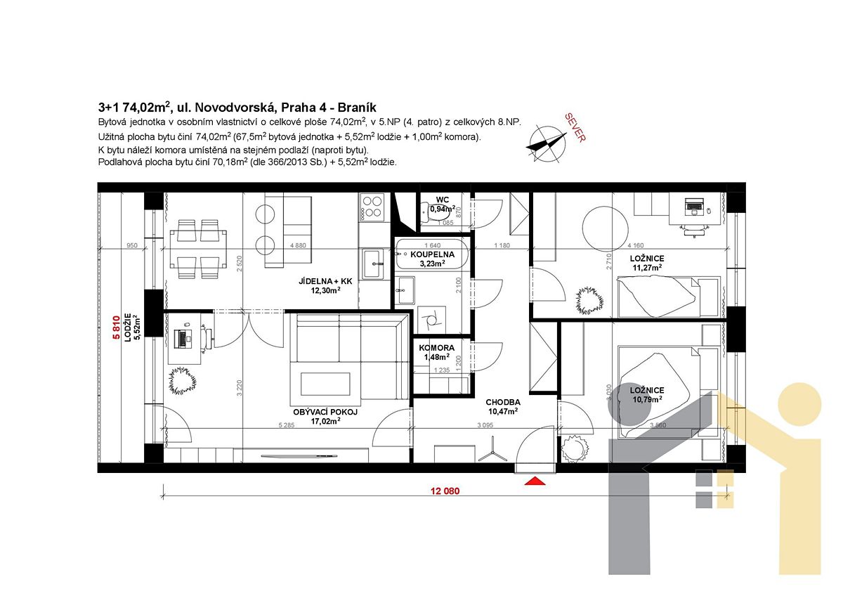 Prodej bytu 3+1 73 m² – fotografie 2