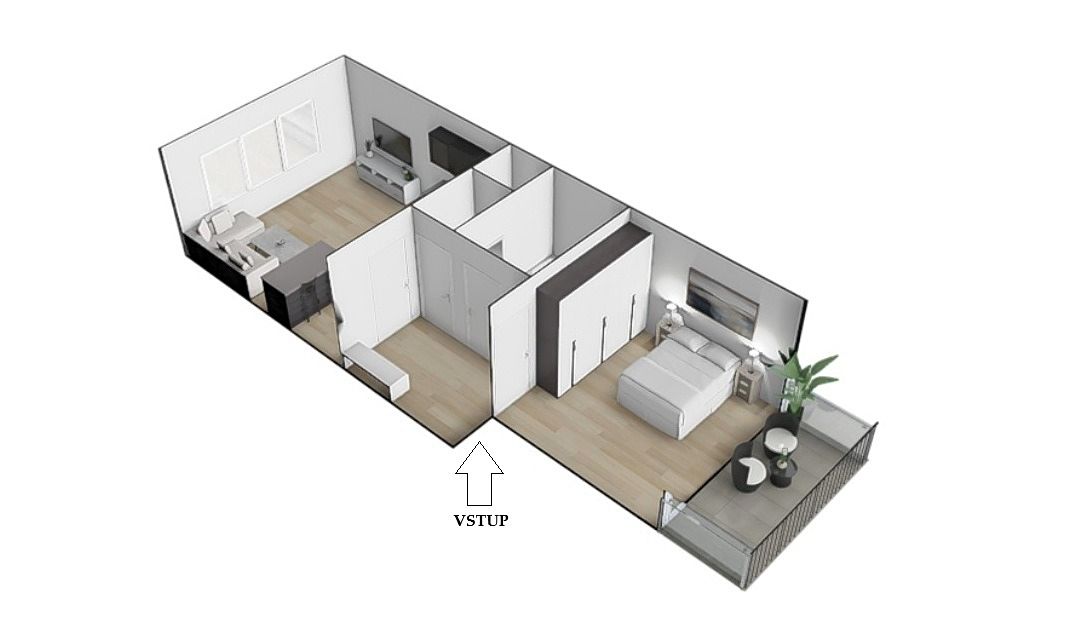 Pronájem bytu 2+kk 56 m² – fotografie 3