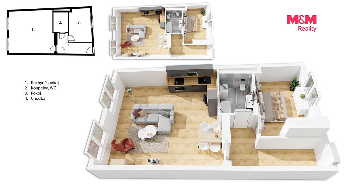 Prodej bytu 2+kk 57 m² – fotografie 4