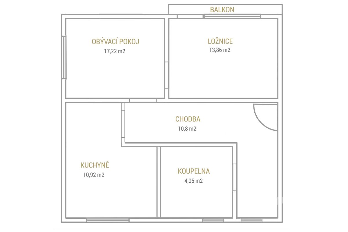Prodej bytu 2+1 63 m² – fotografie 2