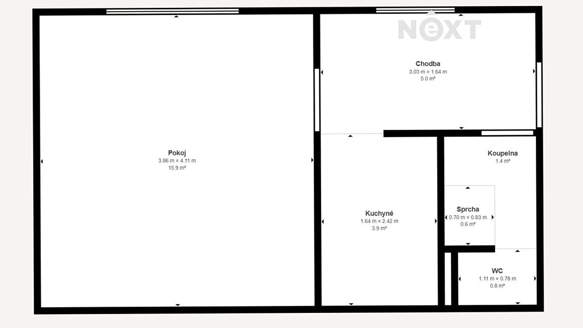 Pronájem bytu 1+kk 22 m² – fotografie 4