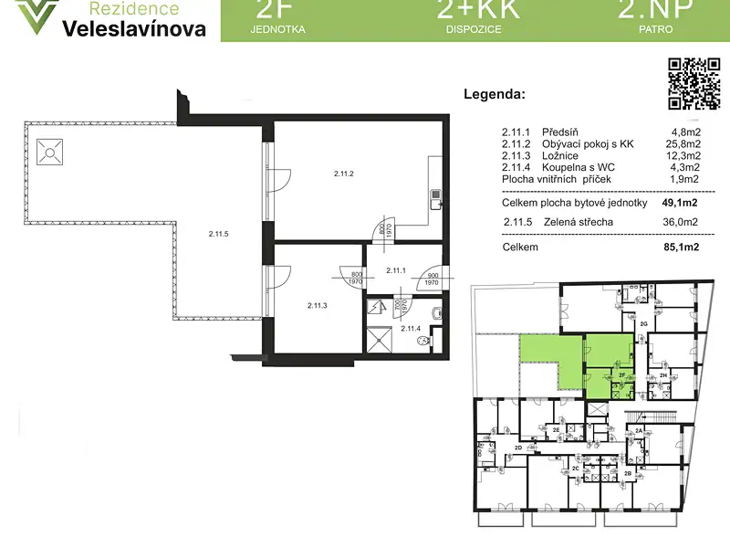 Prodej bytu 2+kk 49 m², Brno – náhled fotky 2