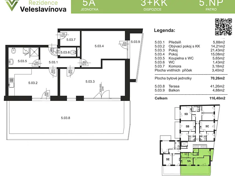 Prodej bytu 3+kk 70 m², Brno – náhled fotky 2