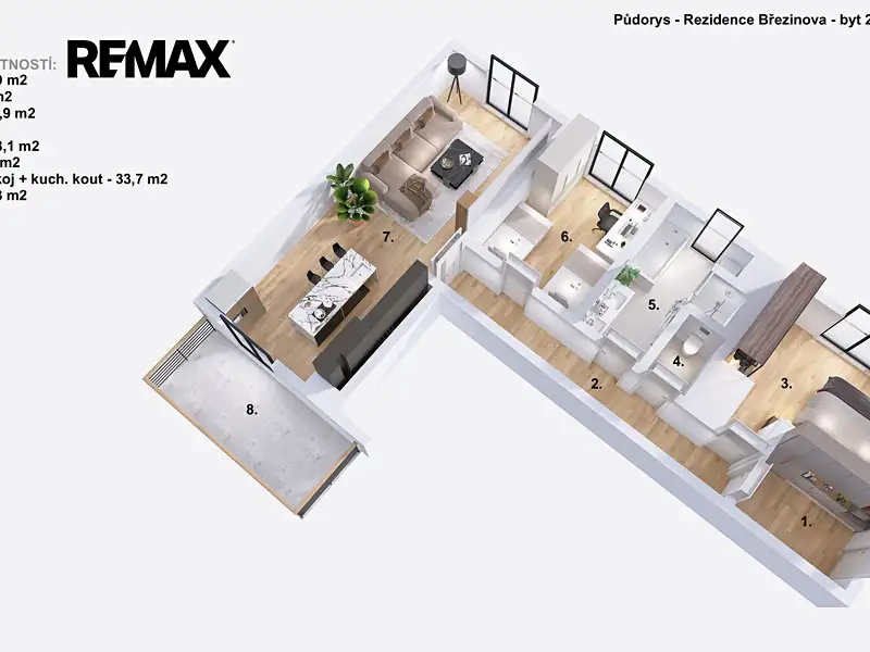 Pronájem bytu 3+kk 86 m², Prostějov – náhled fotky 2
