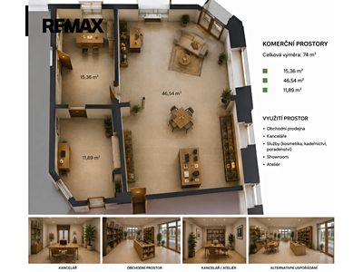Prodej obchodního prostoru 74 m²