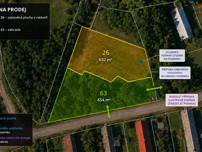 Prodej stavebního pozemku 1286 m², Svojetín – náhled fotky 1