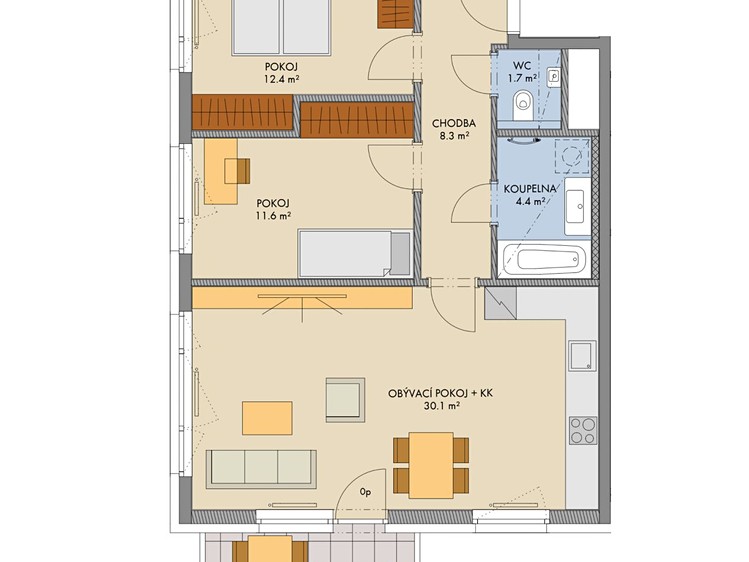 Квартира 3+kk на продаж, 71 м² (2 з 8)