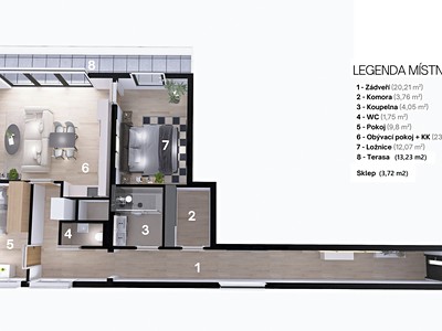 Квартира 3+kk в оренду, 78 м² (3 з 22)