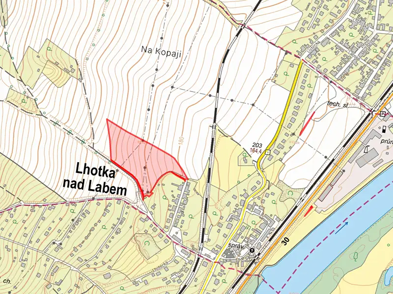 Prodej pole 9589 m², Lhotka nad Labem – náhled fotky 2