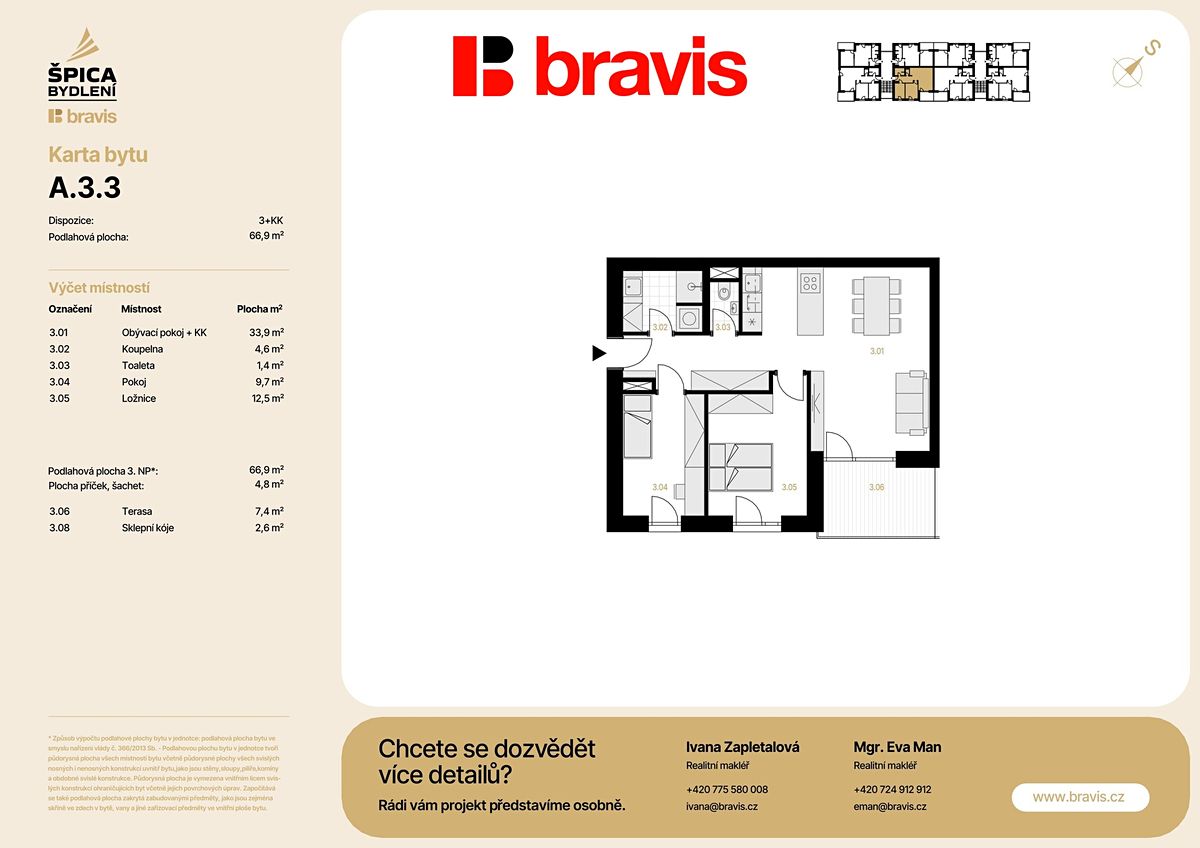Prodej bytu 3+kk 66 m² – fotografie 5
