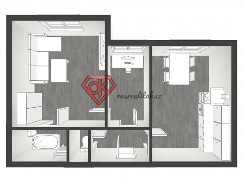 Pronájem bytu 2+1 52 m², Ústí nad Orlicí – náhled fotky 2