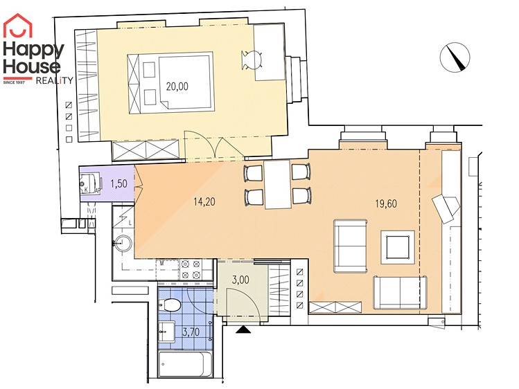 Pronájem bytu 2+kk, 62 m² (15 z 16)