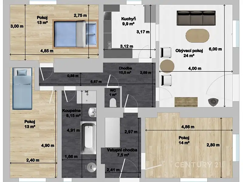 Prodej rodinného domu 101 m², pozemek 556 m², Cerekvička-Rosice – náhled fotky 3
