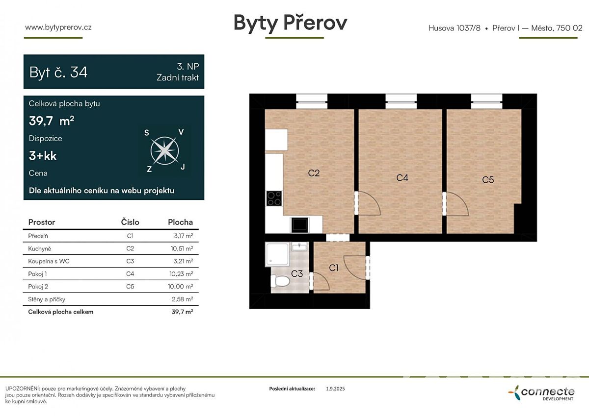 Pronájem bytu 3+kk 39 m² – fotografie 3