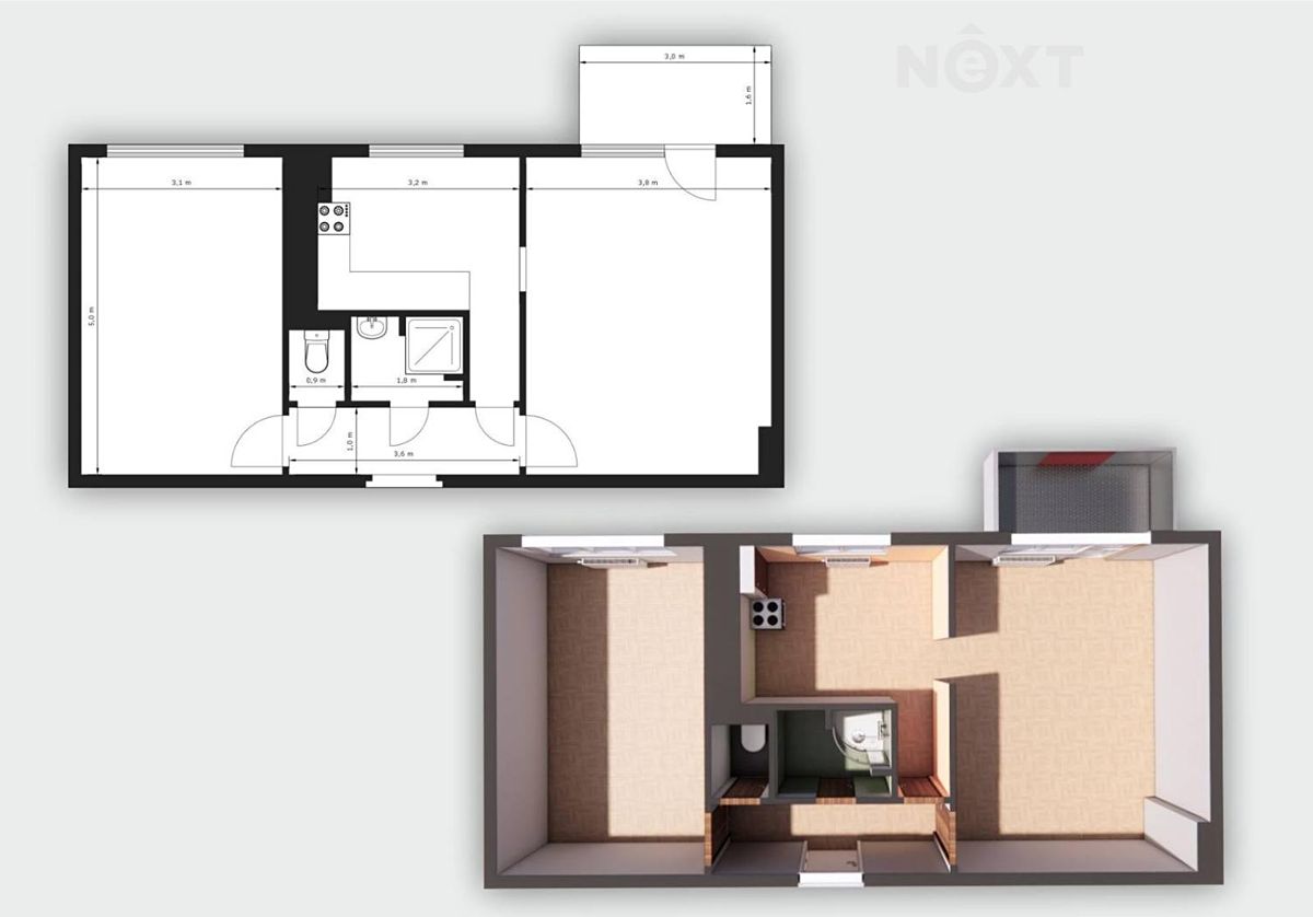 Prodej bytu 2+1 54 m² – fotografie 2