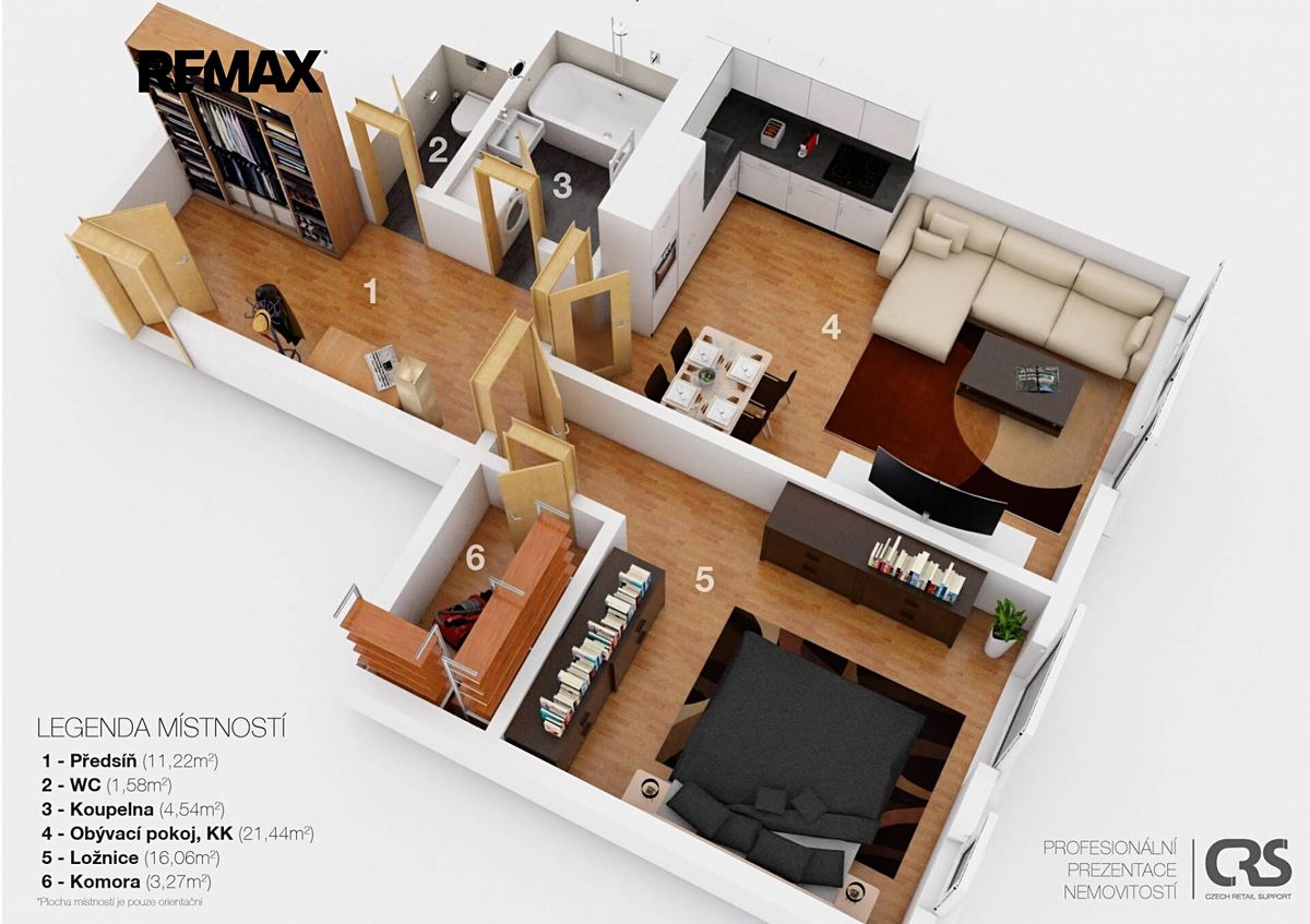 Pronájem bytu 2+kk 59 m² – fotografie 3