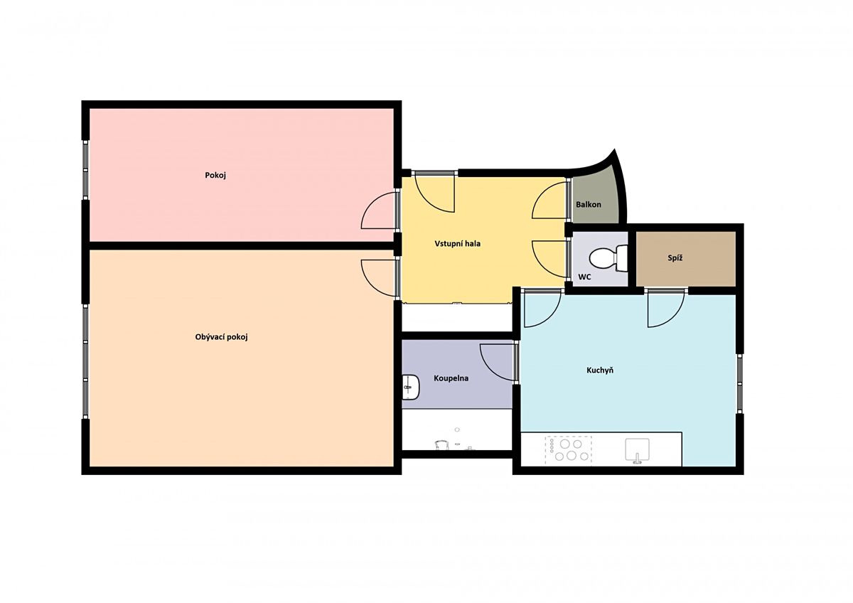 Pronájem bytu 2+1 59 m² – fotografie 4